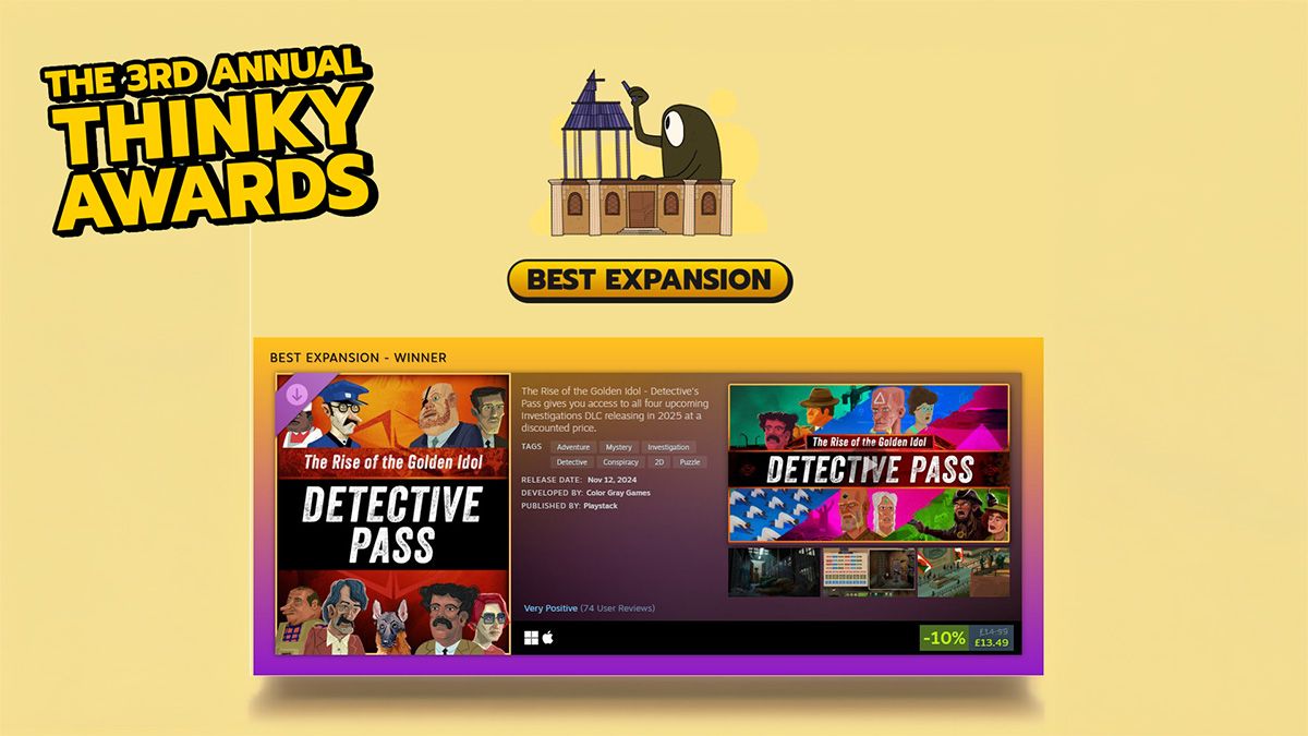 Golden Idol Investigations wins Best Expansion at Thinky Games Awards cover image