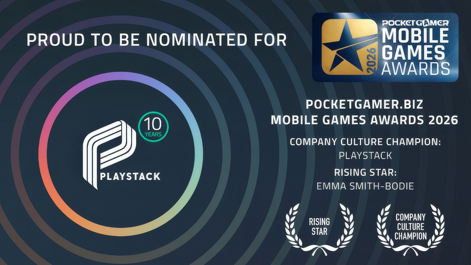 Playstack receives two PocketGamer.biz Mobile Games Awards nominations cover image